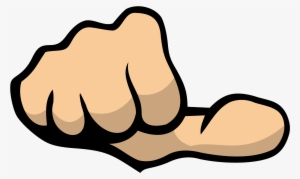 Hand, Human, Cartoon, Down, Thumb, Finger, Body - Sideways Thumb #161491