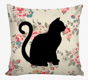 Floral Cats Square Pillow Cover "watercolor Flowers" - Cat Pillow Transparent Png #161733
