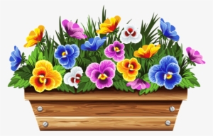 Box With Violets Png Clipart Picture - Flower Box Clipart #162074