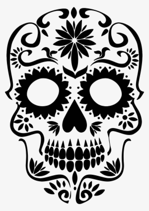 Clipart Royalty Free Download Silhouette Big Image - Clip Art Sugar Skull #162387