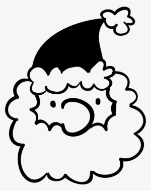 Santa's Head Wirh Curly Beard Comments - Cartoon Black And White Father Christmas #163271