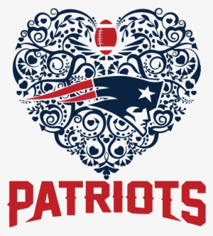 Patriots Football Sport Heart Dxf Svg - New England Patriots Logo #163487