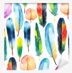 Watercolor Feathers Set - Art Print: Katerinas's Watercolor Feathers Set. Hand #164075