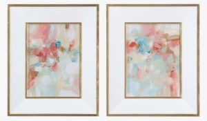 Touch Of Blush And Rosewood Fences Art, S/2 #164289