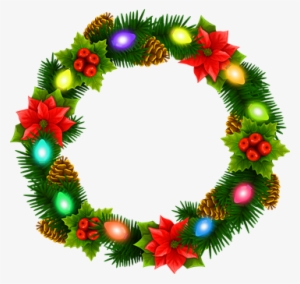 Christmas Lights Wreath - Corona De Flores De Navidad #164499