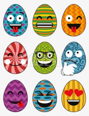 Nine Easter Eggs Emoji Faces - Onze Vader Gebed Tekst #164567