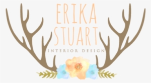 Premade Logo Watercolor Antlers And Floral - Deer Christmas Decoration Removable Wall Stickers #165418