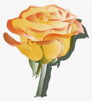Peach Flower Clipart Sparkle - Yellow Rose Single Gif #165493