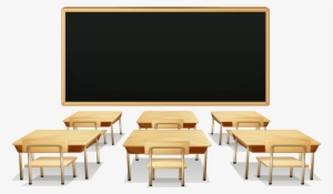 Banner Black And White Stock Classroom With Blackboard - School Desk Png #165885