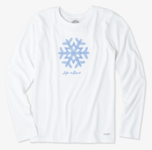 Women's Primal Snowflake Long Sleeve Crusher - Imagine Dragons Triangle Logo White Long Sleeve T Shirt #166023
