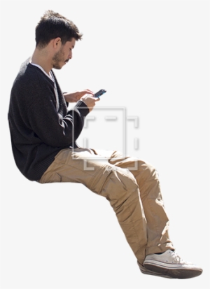 This Student His Waiting For The Bus And Sending A - Person Waiting Png #166664