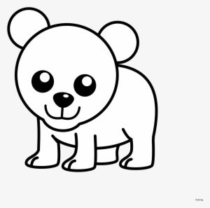 Png Cute Drawing At Getdrawings Com Free For - Black And White Polar Bear #167573