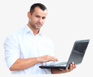 Businessman With Tablet Png - People With Laptop Png #168171