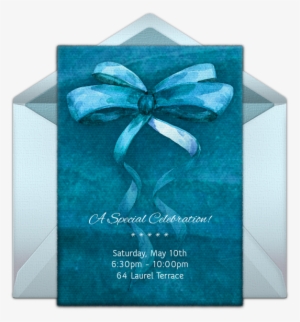 Watercolor Ribbon Online Invitation - Birthday #168441
