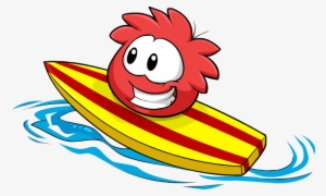 Red Puffle Catchin' Waves - Red Puffle Catchin Waves #168771