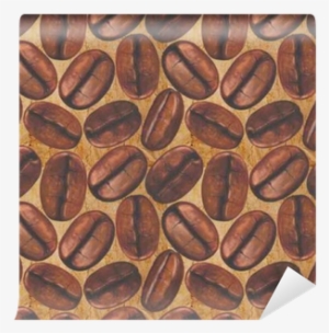 Seamless Pattern With Watercolor Coffee Beans On Old - Paper #169406