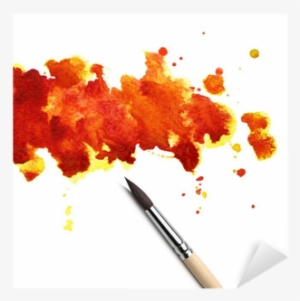 Abstract Watercolor Painted Background With Brush Sticker - Artist Brush #169573