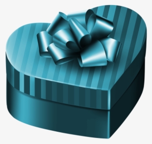 Luxury Box Png Image - Blue Heart Gift Box #1601451