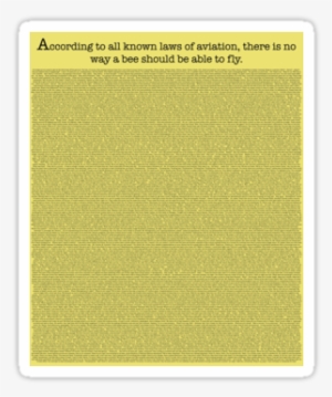 "the Entire Bee Movie Script " Stickers By Mega Megantron #1604560