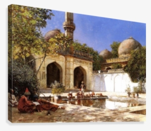 Figures In The Courtyard Of A Mosque Canvas Print - Figures In The Courtyard Of A Mosque #1605884