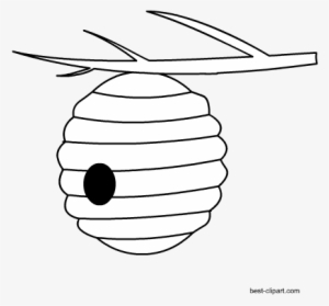 Black And White Beehive Clipart - Black #1606338