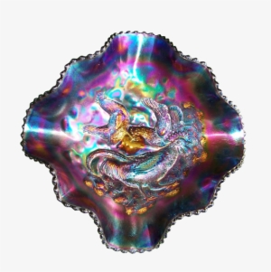 Dugan Farmyard Purple Diamond Ruffled Bowl - Fractal Art #1606691
