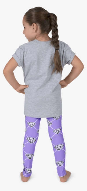 Kid's Purple Diamond Leggings - Cow Print Leggings Girls #1606768