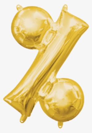 16" Letters - Gold Percentage Balloon - 16" Foil (each) #1607412