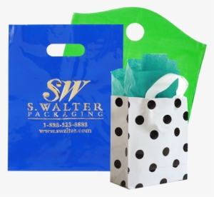 Shop By Category - Black Dot Soft Loop Handle White Bag (8" X 4" X 10 #1608312