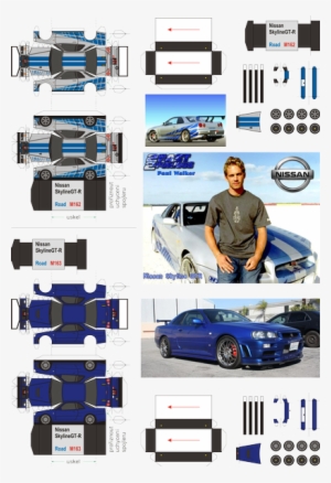 Paul Walker Set Cars - Fast And Furious Papercraft #1608645