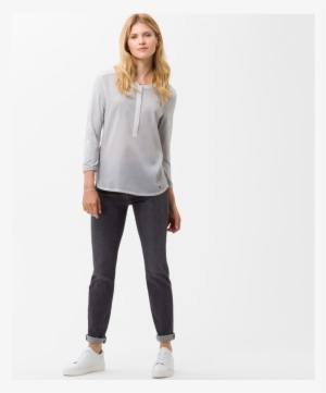 Brax Shakira Free To Move Grey Washed Studded Jean - Shakira #1609420