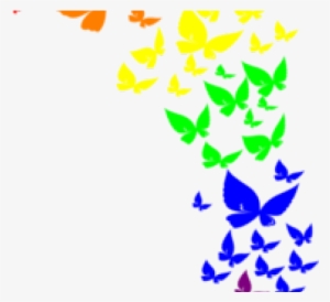 Picture Transparent Library Butterflies Clipart Border - Over The Rainbow Shower Curtain #1609601