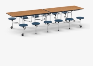 Mts Series Mobile Stool Table 120" X 30" Top 12 Stools - Cafeteria Desks #1611231