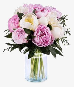 Pink And White Peonies - Pink Flowers In Vase #1611895