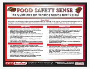 Food Safety Sense Handling Ground Beef Poster - Food #1611932