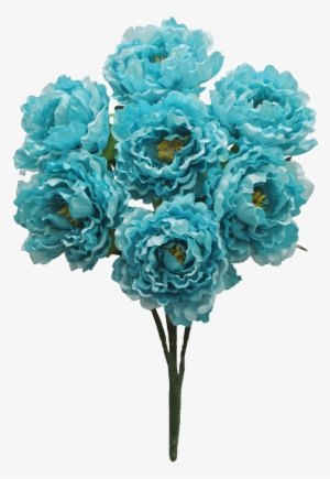 Tuquoise Peony Bush X7 Sale Item - Transparent Turquoise Flowers #1612685