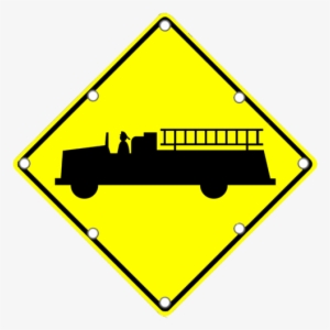 Flashing Led W11-8 Firetruck Sign - Main Road Ahead Sign #1615450