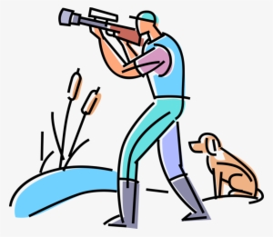 Vector Illustration Of Waterfowl Duck Hunter Hunting - Illustration #1615871