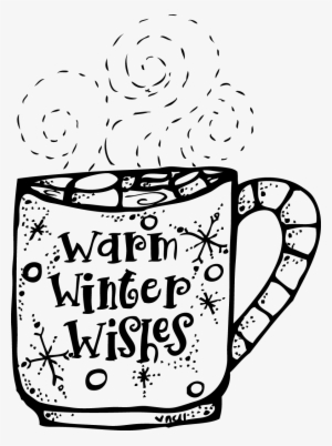 Hot Chocolate Clipart Hot Choclate - Black And White Clipart Melonheadz Winter #1617468