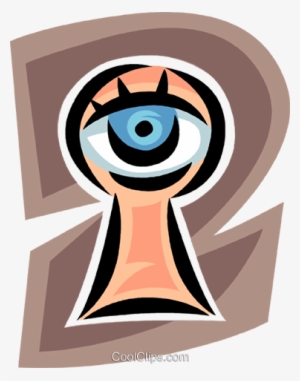 Keyhole With An Eye Looking Through It Royalty Free - Illustration #1618475