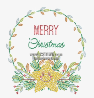 Bling Cute Star Rhinestone Transfer Decal With Wreath - Decal #1618575