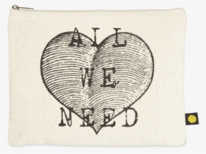 All We Need Heart Canvas Pouch - All We Need Heart Canvas Pouch By Life Is Good #1618918