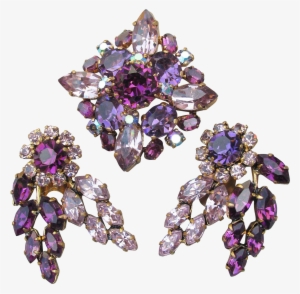 Made In Austria Vintage Lilac Purple Rhinestone Pin - Amethyst #1619057