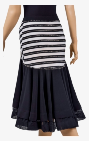 Rhinestone Asymmetrical Flounce Zebra Print Skirt - A-line #1619095