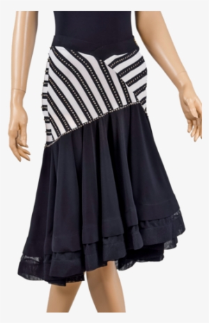 Rhinestone Asymmetrical Flounce Zebra Print Skirt - Skirt #1619224