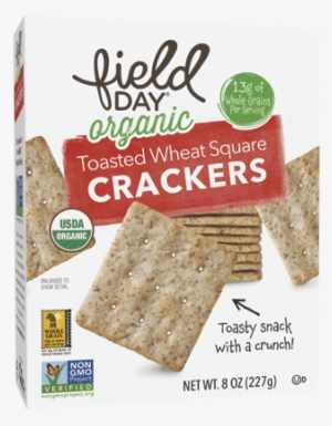 Organic Toasted Wheat Squares Crackers - Field Day Crackers - Organic - Golden Round - 8 Oz #1619762