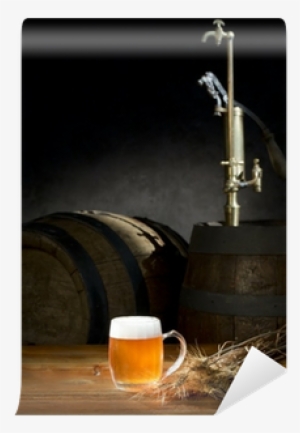 Beer Still Life On The Table With Old Beer Kegs Tap - Beer #1620974