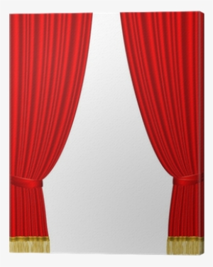 Red Stage Curtain Isolated On White - Window Valance #1623577
