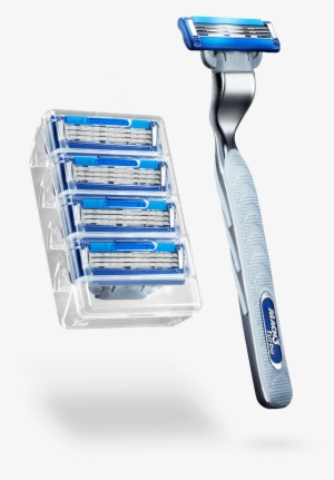Gillette® Mach3® Turbo Bundle With 5 Razor Blade Refills - Gillette Mach 3 Turbo Blades #1624442