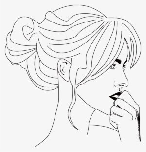 Black And White Cartoon Face Clip Art - Cartoon Woman Side Face Painting #1626464